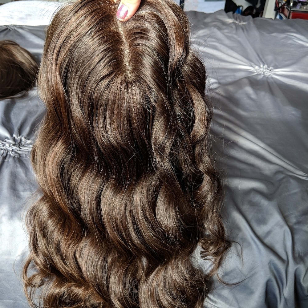 Beautiful silky smooth Kippah fall hair topper